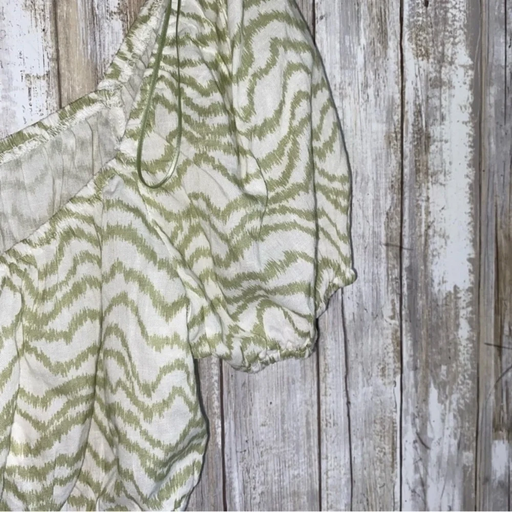 NWT Elodie Green & White Tie Crop - Picture 4 of 6